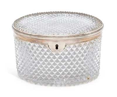 Lot 383 - A GEORGE III SILVER-MOUNTED CUT-GLASS TEA CADDY OR CASKET