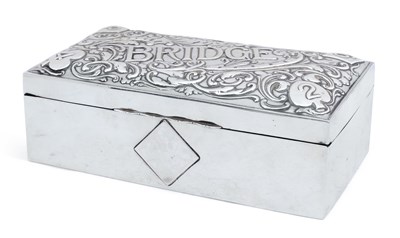 Lot 299 - AN EDWARDIAN SILVER BRIDGE BOX