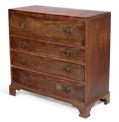 Lot 863 - A GEORGE III MAHOGANY SECRETAIRE CHEST