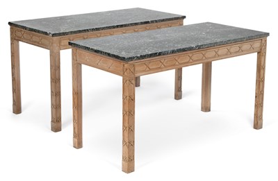 Lot 913 - A PAIR OF GEORGE III STYLE PINE SIDE TABLES