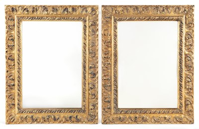 Lot 960 - A PAIR OF GILT COMPOSITION WALL MIRRORS