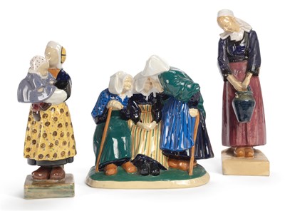 Lot 134 - A QUIMPER POTTERY FIGURE GROUP