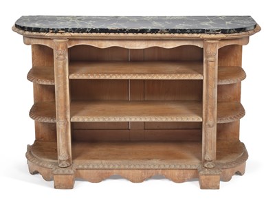 Lot 900 - A CARVED OPEN BOOKCASE