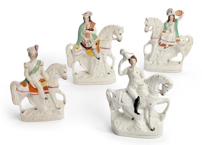 Lot 123 - FOUR STAFFORDSHIRE EQUESTRIAN FIGURES