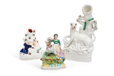 Lot 103 - THREE STAFFORDSHIRE FIGURES