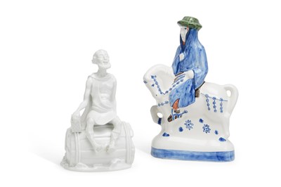 Lot 117 - A ROSENTHAL FIGURE AND A RYE POTTERY FIGURE