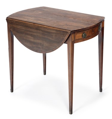 Lot 875 - A GEORGE III MAHOGANY PEMBROKE TABLE
