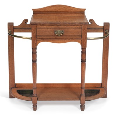 Lot 867 - A LATE VICTORIAN OAK HALLSTAND