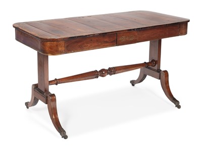 Lot 891 - A REGENCY BRASS INLAID ROSEWOOD SOFA TABLE