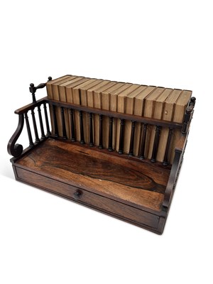 Lot 956 - A VICTORIAN ROSEWOOD BOOK RACK