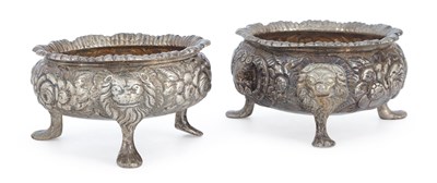 Lot 223 - A PAIR OF CONTINENTAL SILVER TABLE SALTS
