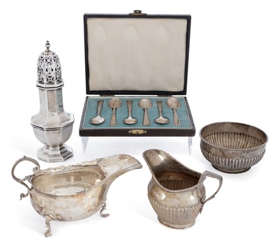 Lot 338 - A GROUP OF VICTORIAN AND LATER SILVER