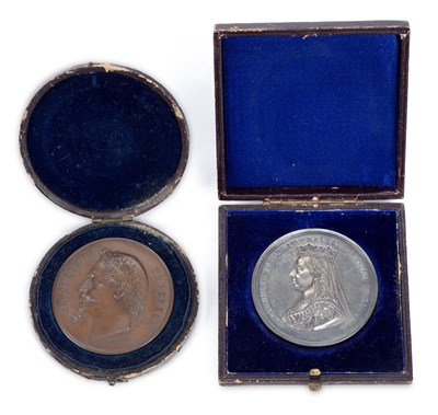 Lot 7 - AN 1888 CENTENNIAL INTERNATIONAL EXHIBITION SILVER PRIZE MEDALLION