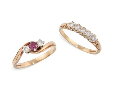 Lot 504 - TWO 9 CARAT GOLD GEM-SET RINGS
