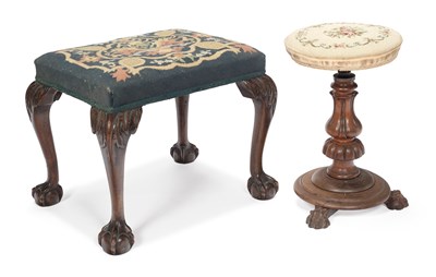 Lot 880 - TWO ROSEWOOD STOOLS