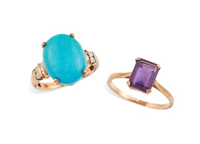 Lot 625 - TWO 9 CARAT GOLD GEM-SET RINGS