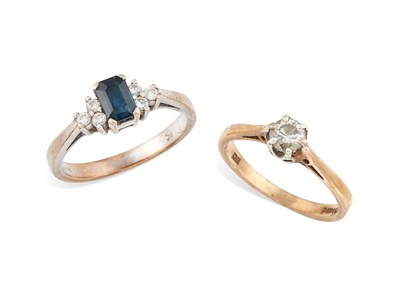 Lot 635 - TWO 9 CARAT GOLD GEM-SET RINGS