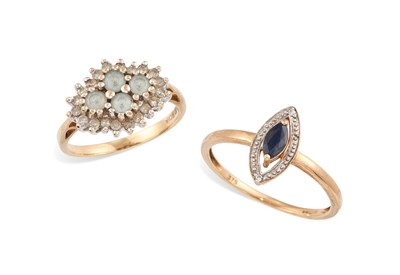 Lot 592 - TWO 9 CARAT GOLD GEM-SET RINGS