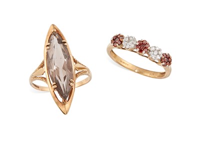 Lot 522 - TWO 9 CARAT GOLD GEM-SET RINGS