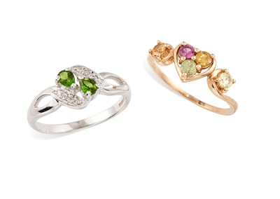 Lot 519 - TWO 9 CARAT GOLD GEM-SET RINGS