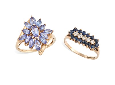Lot 543 - TWO 9 CARAT GOLD GEM-SET RINGS