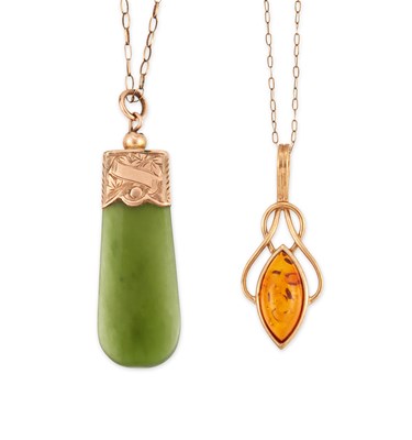Lot 584 - TWO GEM-SET PENDANT NECKLACES
