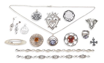 Lot 616 - A COLLECTION OF SILVER CELTIC JEWELLERY