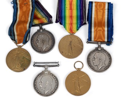Lot 24 - THREE FIRST WORLD WAR MEDAL PAIRS