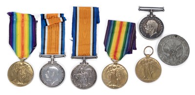 Lot 32 - THREE FIRST WORLD WAR MEDAL PAIRS