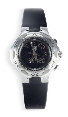 Lot 469 - A GENTS STEEL TAG HEUER KIRIUM STRAP WATCH