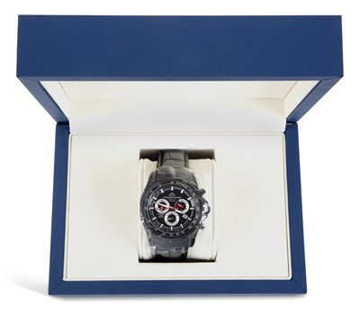 Lot 459 - A GENTS STEEL CHRISTOPHE DUCHAMP QUARTZ CHRONOGRAPH STRAP WATCH