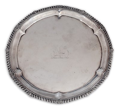 Lot 370 - A GEORGE III SILVER SALVER