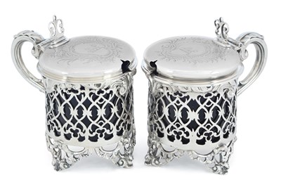 Lot 352 - A PAIR OF VICTORIAN SILVER MUSTARD POTS