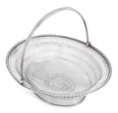 Lot 377 - A GEORGE III SILVER PIERCED BASKET