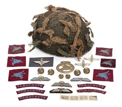Lot 14 - A SECOND WORLD WAR BRITISH AIRBORNE FORCES/ PARATROOPER HELMET