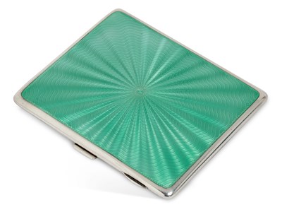 Lot 270 - A GEORGE V SILVER AND ENAMEL CIGARETTE CASE
