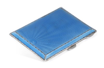 Lot 264 - A GEORGE VI SILVER AND ENAMEL CIGARETTE CASE