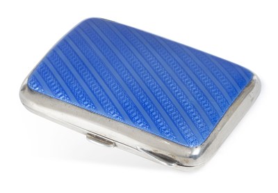 Lot 285 - A GEORGE V SILVER AND ENAMEL CIGARETTE CASE