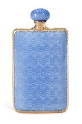 Lot 237 - A CONTINENTAL ART DECO SILVER-GILT AND ENAMEL SCENT FLASK