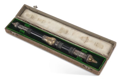 Lot 213 - A GERMAN SILVER-MOUNTED PRESENTATION CONDUCTOR’S BATON