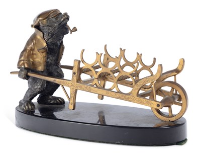 Lot 707 - A RUSSIAN BRONZE AND GILT-METAL CIGAR HOLDER