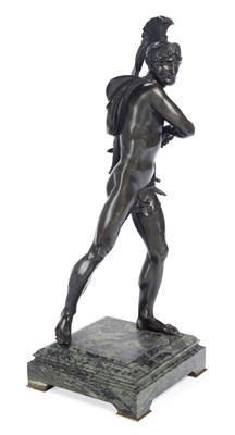 Lot 717 - A BRONZE FIGURE OF MARS
