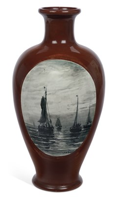 Lot 112 - A ZUID-HOLLAND GOUDA POTTERY VASE