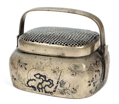 Lot 421 - A CHINESE BRASS HAND WARMER