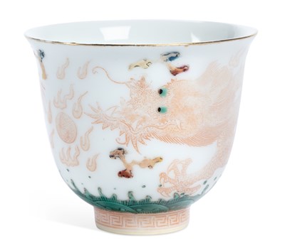 Lot 398 - A CHINESE PORCELAIN BEAKER
