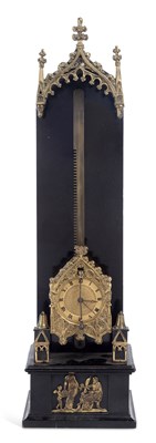 Lot 844 - A GOTHIC REVIVAL GRAVITY RACK CLOCK