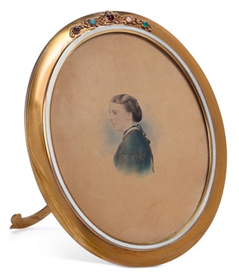 Lot 155 - AN ASPREY GILT-BRASS EASEL FRAME