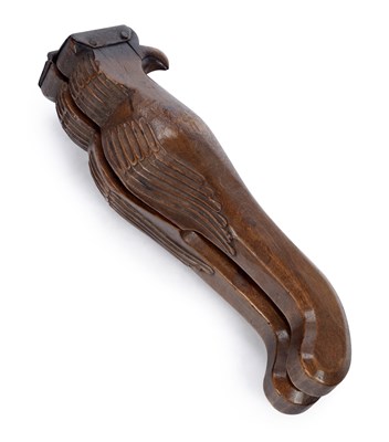 Lot 971 - AN 18TH CENTURY CARVED WOOD LEMON SQUEEZER