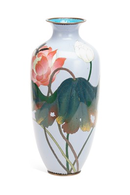 Lot 431 - A JAPANESE CLOISONNÉ ENAMEL VASE