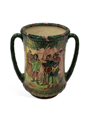 Lot 145 - A ROYAL DOULTON LIMITED EDITION 'ROBIN HOOD AND HIS MERRY MEN, IN SHERWOOD FOREST' LOVING CUP